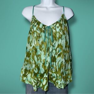 NWT By ANTHROPOLOGIE Volume Cami Criss-Cross Back Strap & Front Tie Tank Top